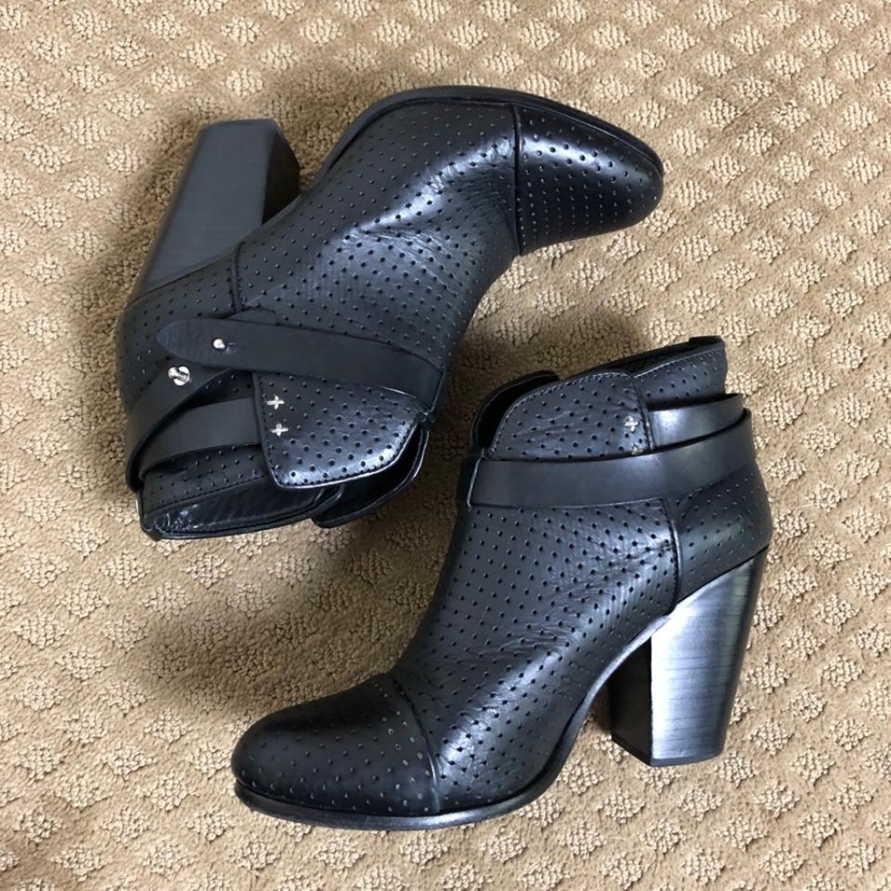 rag & bone Harrow Perforated Leather Ankle Boot 11 - Picture 1 of 8